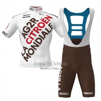 Ag2r Citroen Team Ropa Ciclismo Culotte Corto 2021 Mangas Cortas Blanco