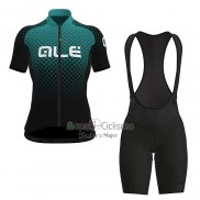 Ale Ropa Ciclismo Culotte Corto 2021 Mujer Mangas Cortas Verde