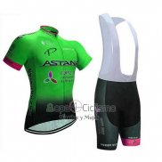 Astana Ropa Ciclismo Culotte Corto 2018 Mangas Cortas Verde