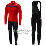 Castelli Puro 3 Ropa Ciclismo Culotte Largo 2019 Hombre Mangas Largas Rojo Negro