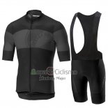 Castelli Ruota Ropa Ciclismo Culotte Corto 2019 Hombre Mangas Cortas Negro Gris