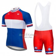 Fdj Ropa Ciclismo Culotte Corto 2018 Mangas Cortas Azul Blanco Rojo