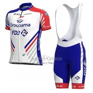 Groupama FDJ Ropa Ciclismo Culotte Corto 2020 Mangas Cortas Rojo Azul