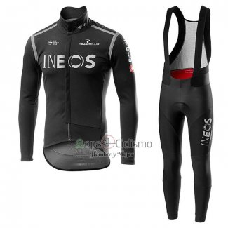 Ineos Ropa Ciclismo Culotte Largo 2020 Mangas Largas Negro Gris