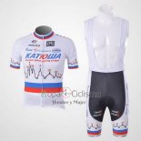 Katusha Ropa Ciclismo Culotte Corto 2010 Mangas Cortas Blanco