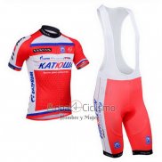 Katusha Ropa Ciclismo Culotte Corto 2013 Mangas Cortas Blanco y Rojo