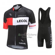 Le Col Ropa Ciclismo Culotte Corto 2021 Hombre Mangas Cortas Negro Blanco Rojo