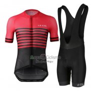 Le Col Ropa Ciclismo Culotte Corto 2021 Hombre Mangas Cortas Negro Rojo