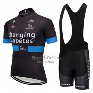 Novo Nordisk Ropa Ciclismo Culotte Corto 2018 Hombre Mangas Cortas Negro y Azul