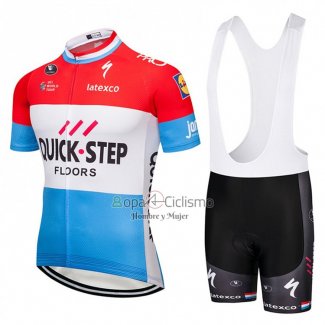 Quick Step Floor Ropa Ciclismo Culotte Corto 2018 Mangas Cortas Quick Step Floors Rojo Blanco Azul