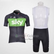 Sky Ropa Ciclismo Culotte Corto 2012 Mangas Cortas Negro y Verde