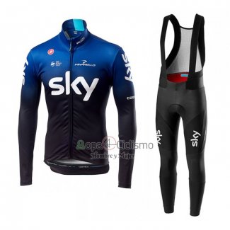 Sky Ropa Ciclismo Culotte Largo 2019 Mangas Largas Azul Negro