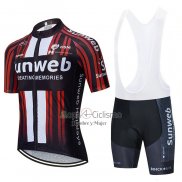 Sunweb Ropa Ciclismo Culotte Corto 2020 Mangas Cortas Negro Rojo