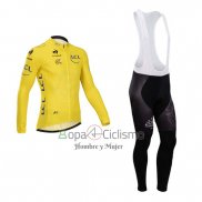 Tour DE Francia Ropa Ciclismo Culotte Largo 2014 Hombre Mangas Largas AMarillo