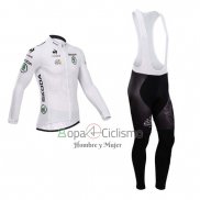 Tour DE Francia Ropa Ciclismo Culotte Largo 2014 Hombre Mangas Largas Blanco