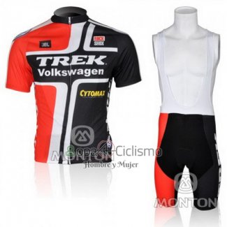 Trek Ropa Ciclismo Culotte Corto 2010 Mangas Cortas Negro y Rojo