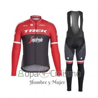 Trek Segafrojoo Ropa Ciclismo Culotte Largo 2017 Mangas Largas Negro y Rojo