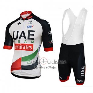 Uci Mundo Campeon Leader UAE Ropa Ciclismo Culotte Corto 2018 Mangas Cortas Blanco