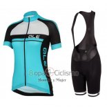 Ale Ropa Ciclismo Culotte Corto 2016 Mujer Mangas Cortas Azur y Negro