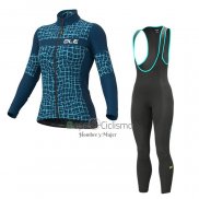 Ale Ropa Ciclismo Culotte Largo 2021 Mujer Mangas Largas Profundo Azul(2)