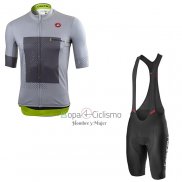 Castelli Ropa Ciclismo Culotte Corto 2021 Hombre Mangas Cortas Gris Blanco(5)