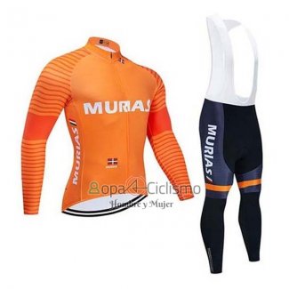 Euskadi Murias Ropa Ciclismo Culotte Largo 2020 Hombre Mangas Largas Naranja