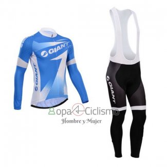 Giant Ropa Ciclismo Culotte Largo 2014 Hombre Mangas Largas Azur