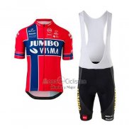 Jumbo Visma Ropa Ciclismo Culotte Corto 2020 Mangas Cortas Rojo Azul