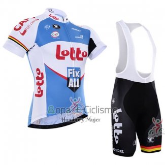 Lotto Fix All Ropa Ciclismo Culotte Corto 2016 Mangas Cortas Blanco y Azul