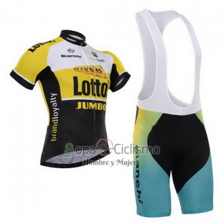 Lotto NL Jumbo Ropa Ciclismo Culotte Corto 2015 Mangas Cortas Negro y AMarillo