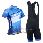 Monton Ropa Ciclismo Culotte Corto 2014 Hombre Mangas Cortas Blanco y Azul