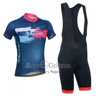 Monton Ropa Ciclismo Culotte Corto 2014 Hombre Mangas Cortas Rojo y Azul