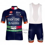 Nippo Vini Fantini Ropa Ciclismo Culotte Corto 2018 Hombre Mangas Cortas APagado Azul