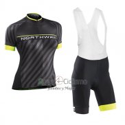 Northwave Ropa Ciclismo Culotte Corto 2017 Mujer Mangas Cortas Negro y AMarillo