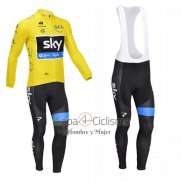 Sky Lider Ropa Ciclismo Culotte Largo 2013 Hombre Mangas Largas AMarillo y Negro