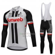 Sunweb Ropa Ciclismo Culotte Largo 2018 Mangas Largas Gris y Negro