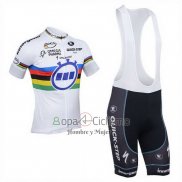 Uci Mondo Campione Lider Quick Stepropa Ciclismo Culotte Corto 2013 Hombre Mangas Cortas