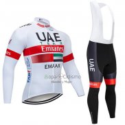 Uci Mundo Campeon UAE Ropa Ciclismo Culotte Largo 2019 Mangas Largas Blanco Rojo