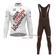 Ag2r Citroen Team Ropa Ciclismo Culotte Largo 2022 Mangas Largas Blanco