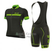 Ale Excel Riviera Ropa Ciclismo Culotte Corto 2017 Mujer Mangas Cortas Negro y Verde