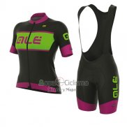 Ale R-ev1 Master Ropa Ciclismo Culotte Corto 2017 Mujer Mangas Cortas Negro y Rosa