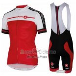 Castelli Ropa Ciclismo Culotte Corto 2016 Hombre Mangas Cortas Rojo Blanco