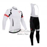 Castelli Ropa Ciclismo Culotte Largo 2015 Hombre Mangas Largas Blanco y Negro