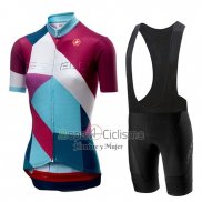 Castelli Ventata Ropa Ciclismo Culotte Corto 2019 Mujer Mangas Cortas Rojo Verde