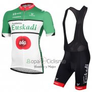 Euskadi Ropa Ciclismo Culotte Corto 2016 Hombre Mangas Cortas Negro y Verde