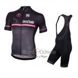 Giro d'Italia Ropa Ciclismo Culotte Corto 2016 Hombre Mangas Cortas Negro y Rojo