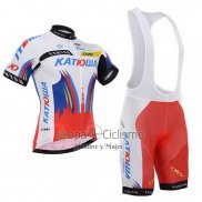 Katusha Ropa Ciclismo Culotte Corto 2015 Mangas Cortas Blanco y Rojo