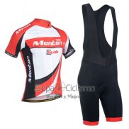 Monton Ropa Ciclismo Culotte Corto 2014 Hombre Mangas Cortas Blanco y Rojo