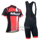 Monton Ropa Ciclismo Culotte Corto 2014 Hombre Mangas Cortas Negro y Rojo