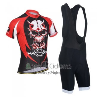 Monton Ropa Ciclismo Culotte Corto 2014 Hombre Mangas Cortas Rojo Negro